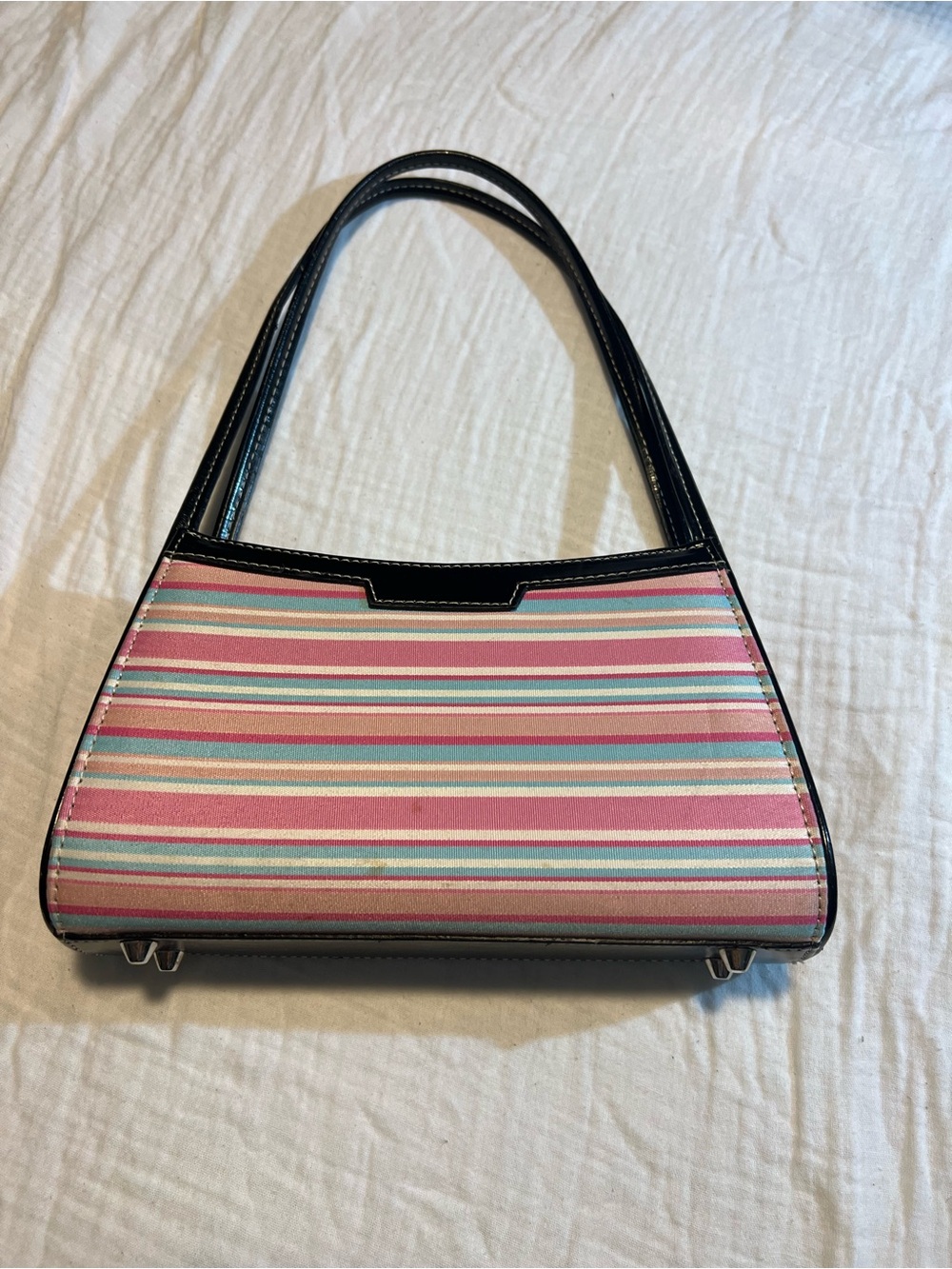 Striped Pink Top-Handle Women’s Bag